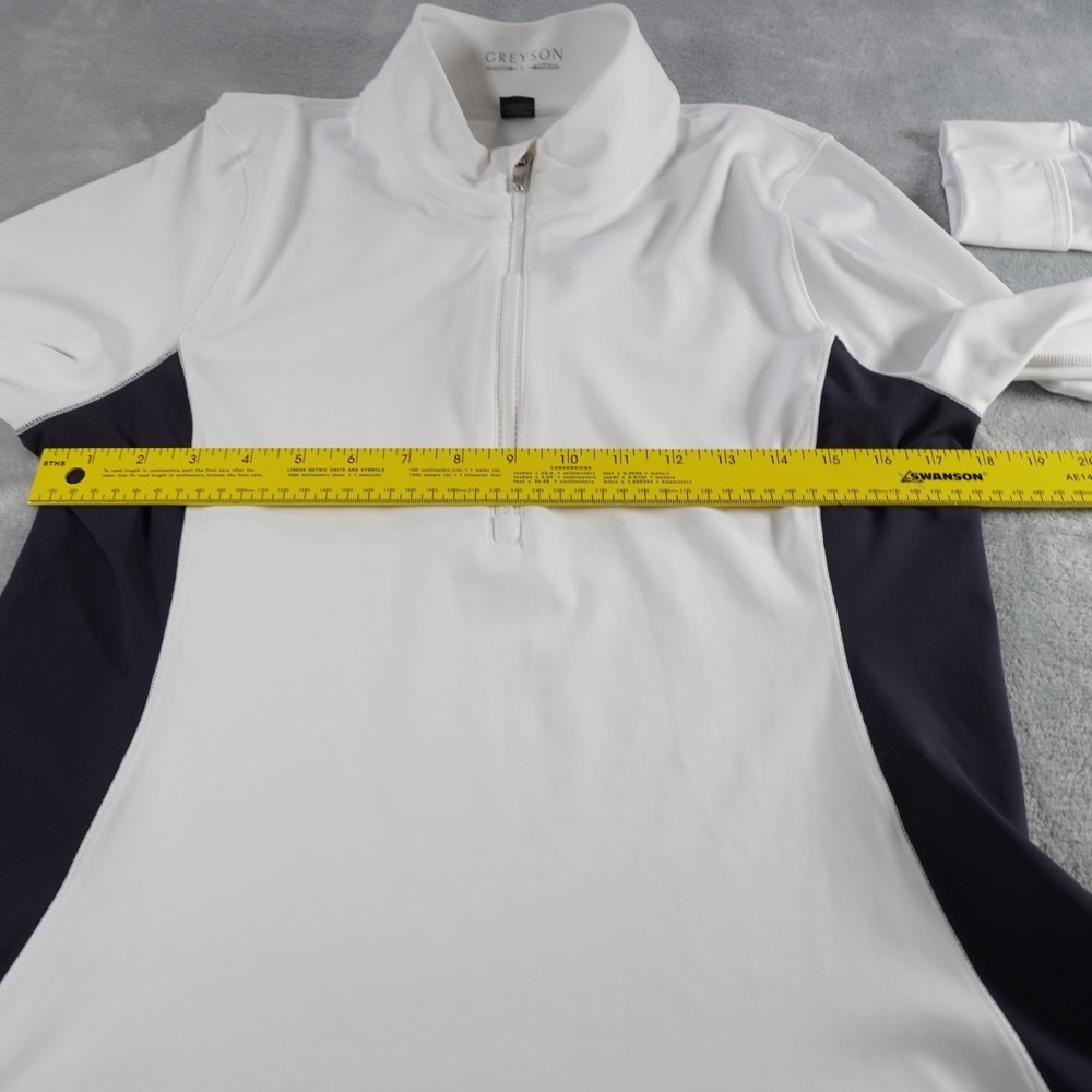 Greyson Hera Golf Dress Womens L White Black Long Sleeve Athleisure 1/4 Zip - Picture 7 of 14